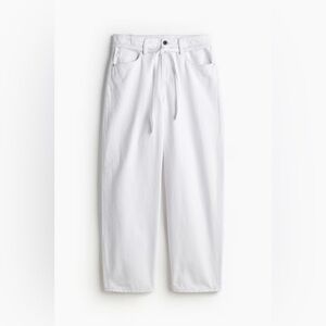 H&M Crisp White Drawstring Trousers